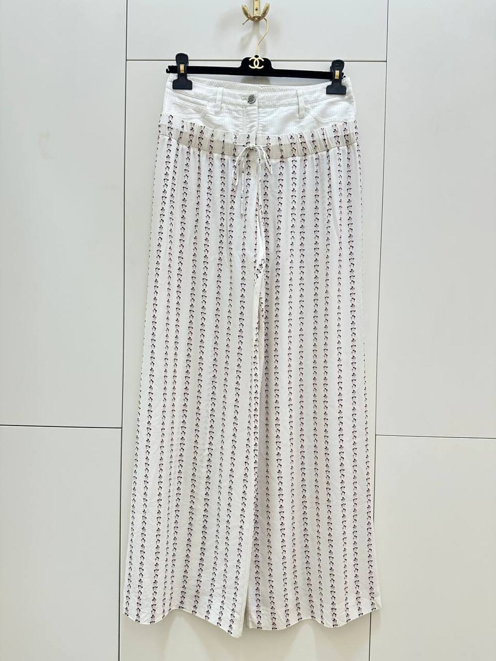 CHANEL Vintage Silk Wide Leg Pants  Sz.38